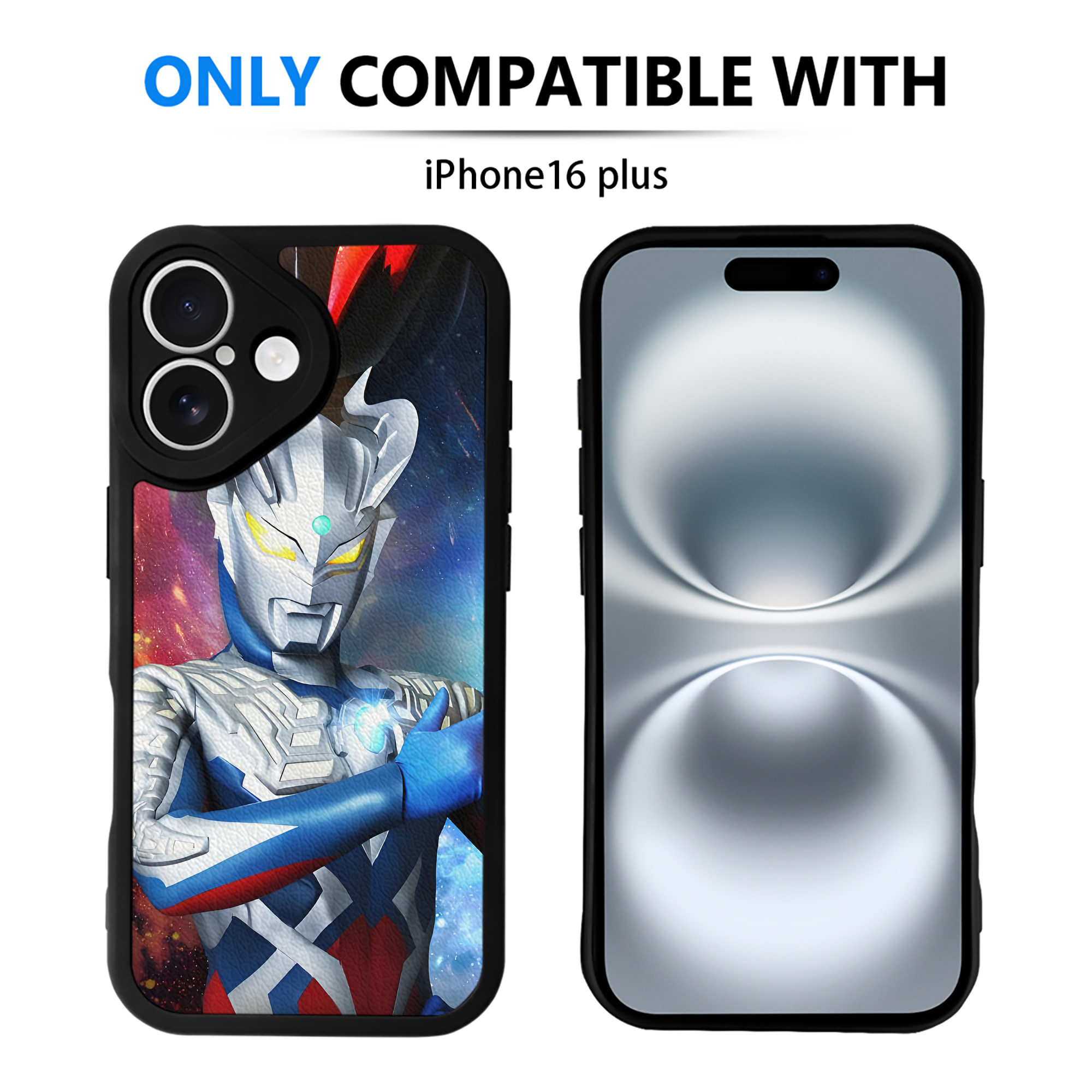 （画像用） ウルトラマン Ultraman 【iPhone 16シリーズ対応】シリコンスマホケース（レザー調） 材質：シリコン